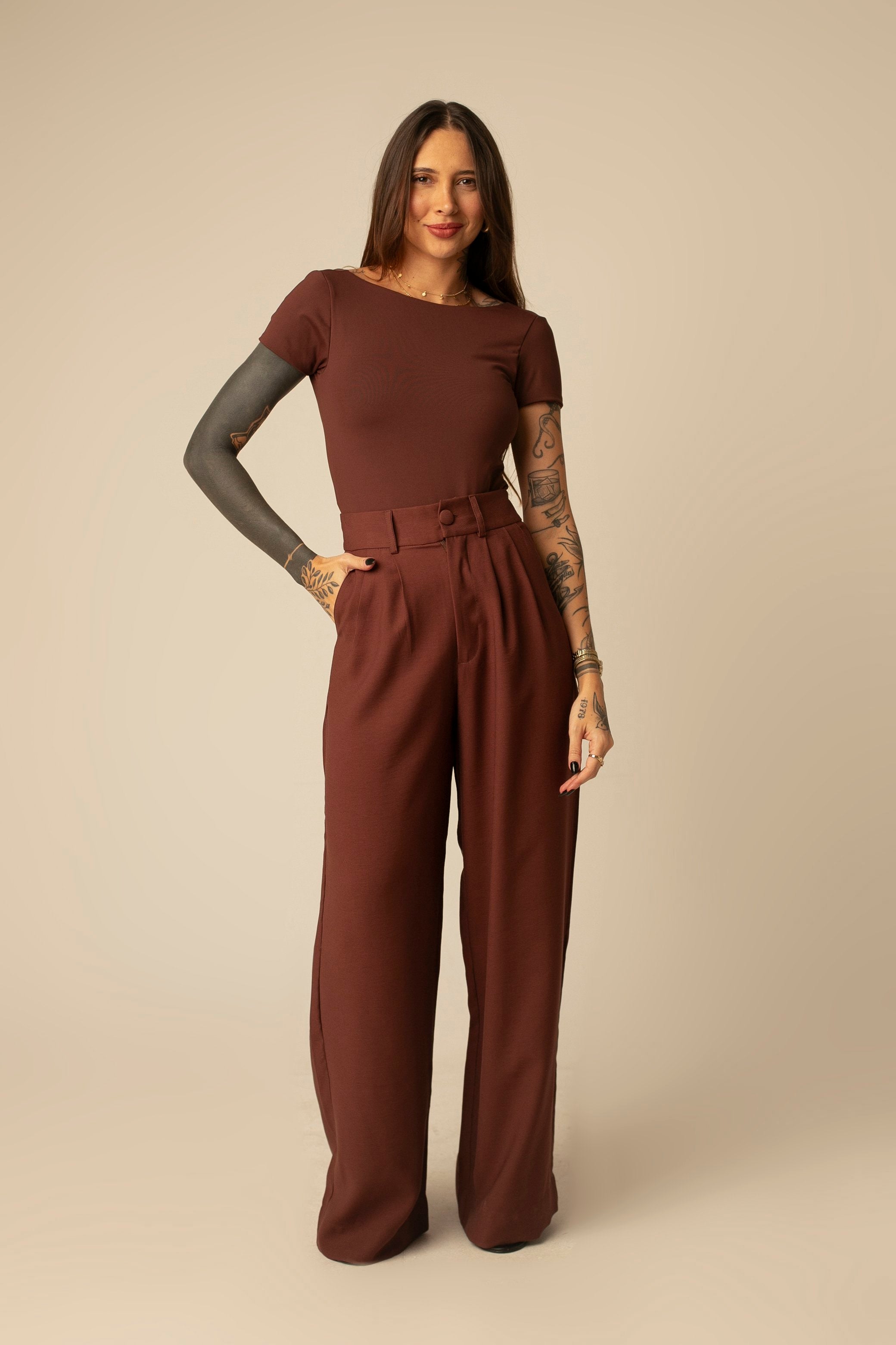 Calça Alfaiataria Botão Olga