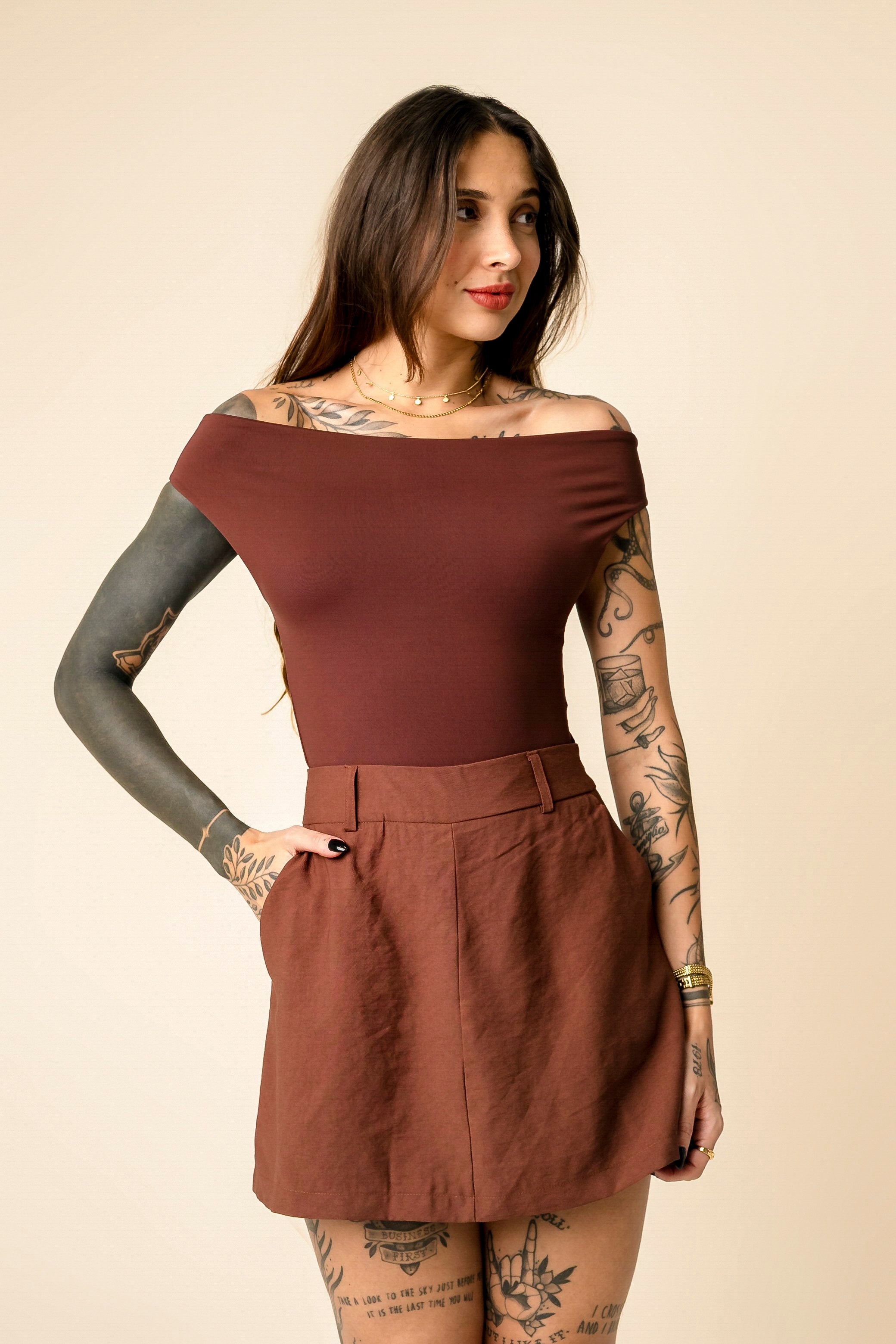 Short Saia Alfaiataria Liso