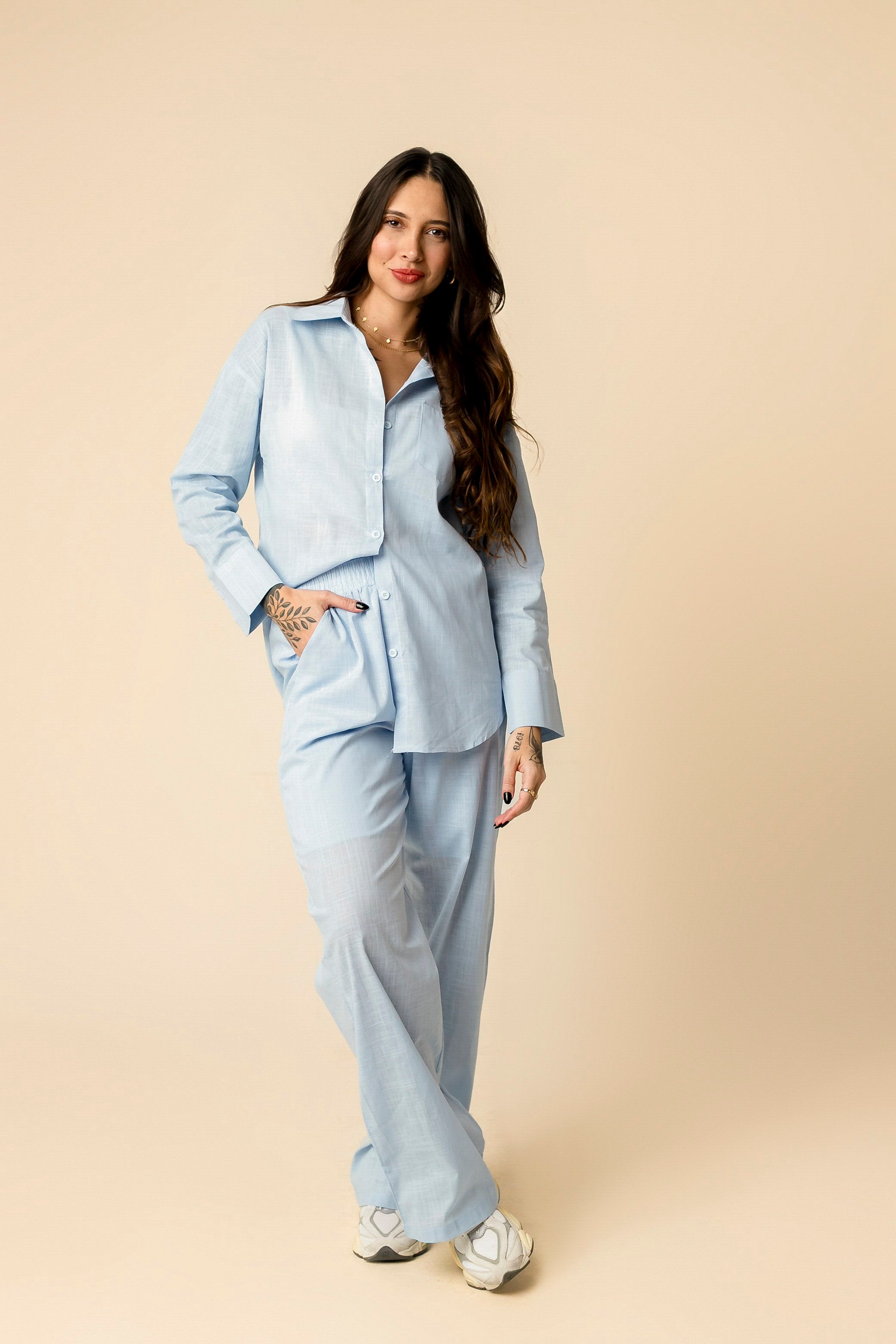 Conjunto Camisa + Calça em Algodão Brooklyn