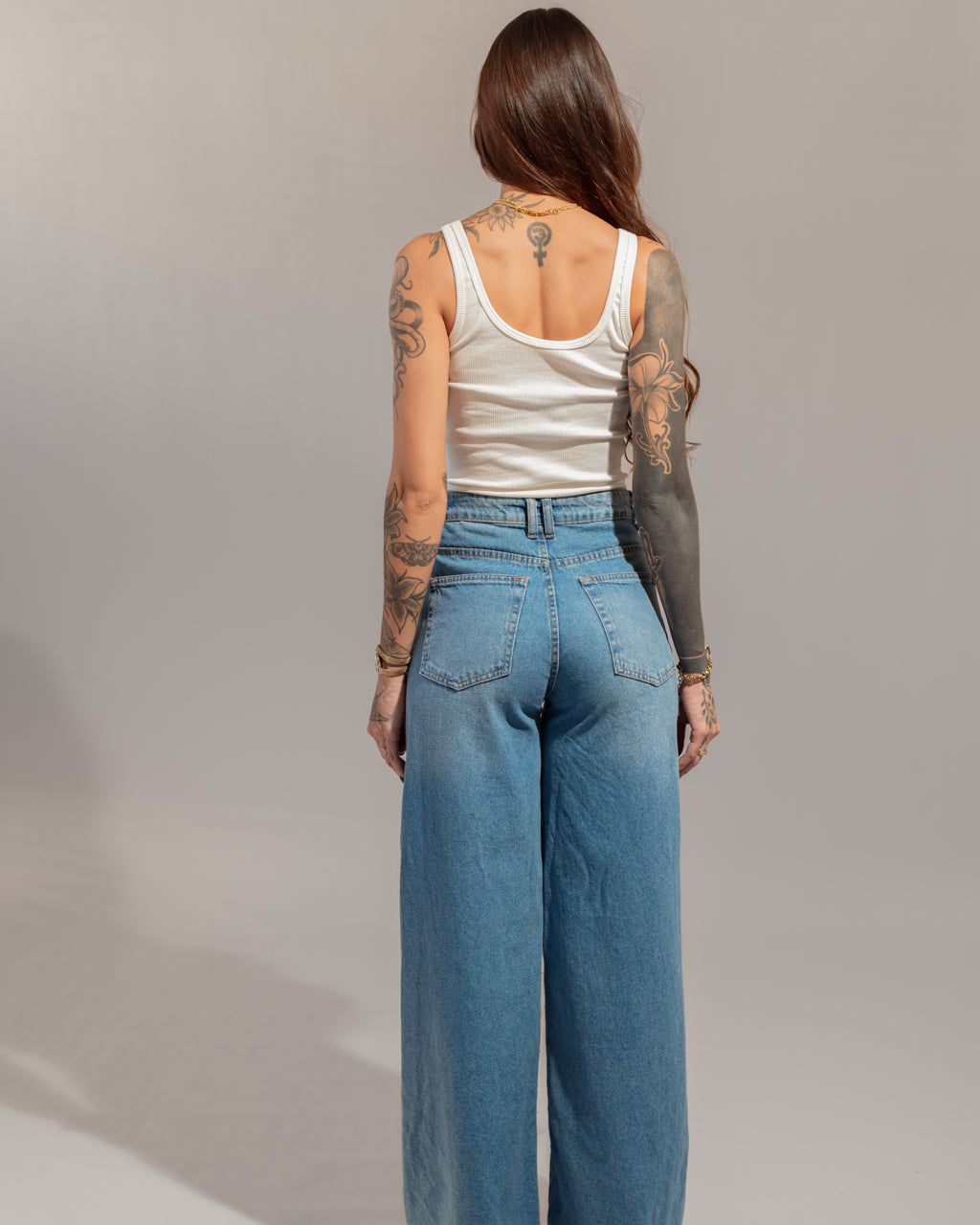 Pantalona Jeans Palazzo