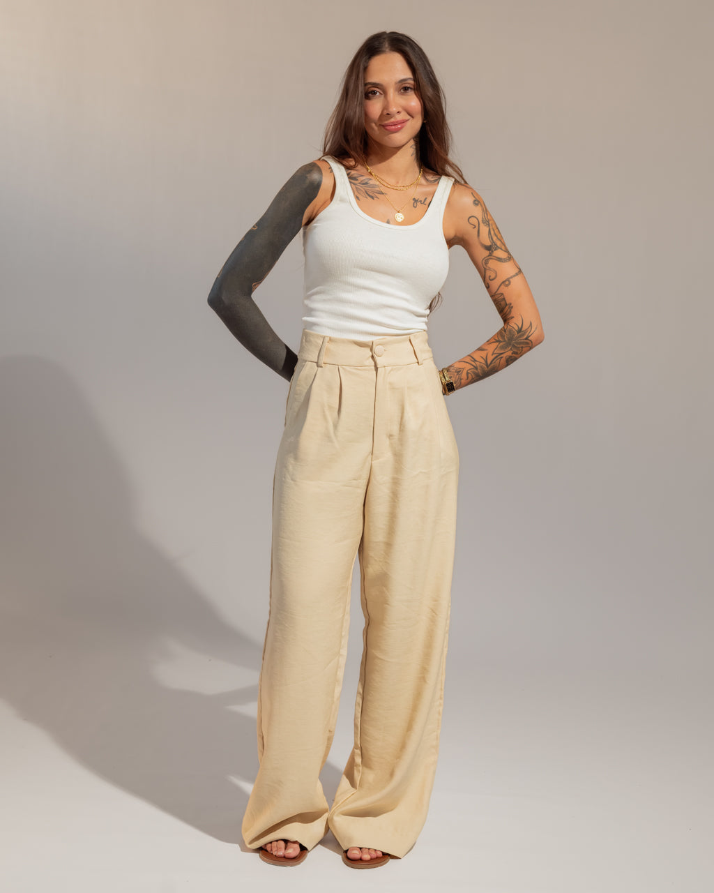 Calça Alfaiataria Botão Olga