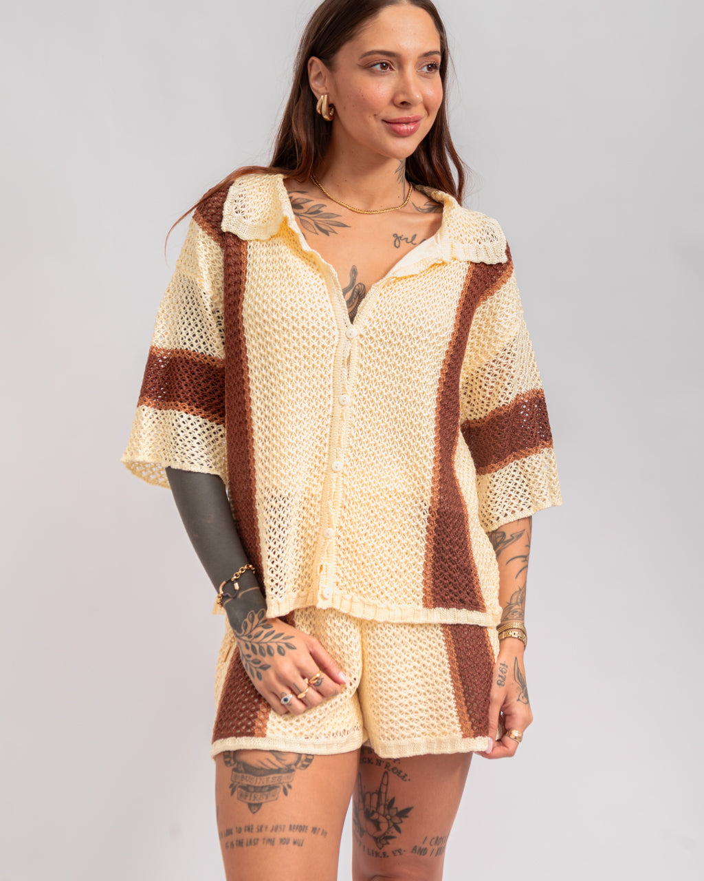 Conjunto Camisa + Short Tricot Candy Colors