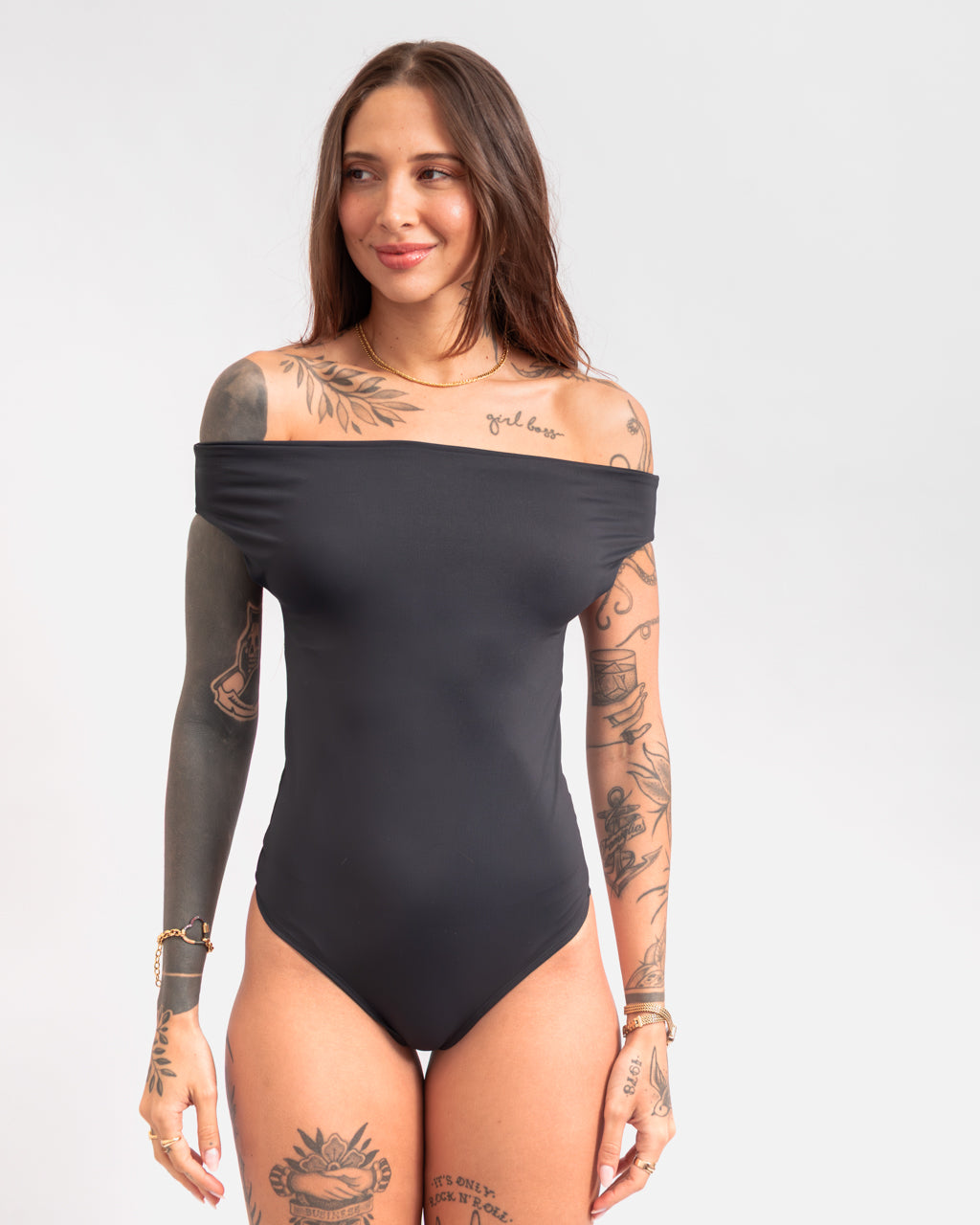 Body Maiô em Poliamida - Ombro a Ombro