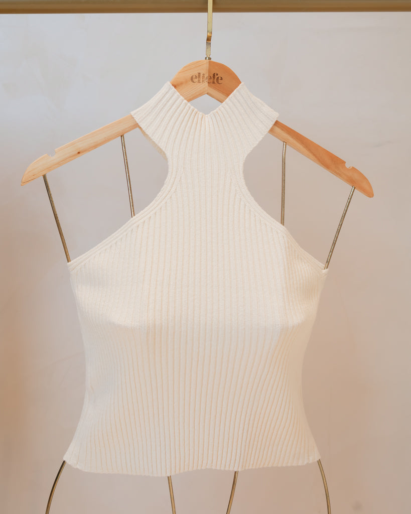 Blusa Tricot Gabriela - Decote Orgânico Cavado