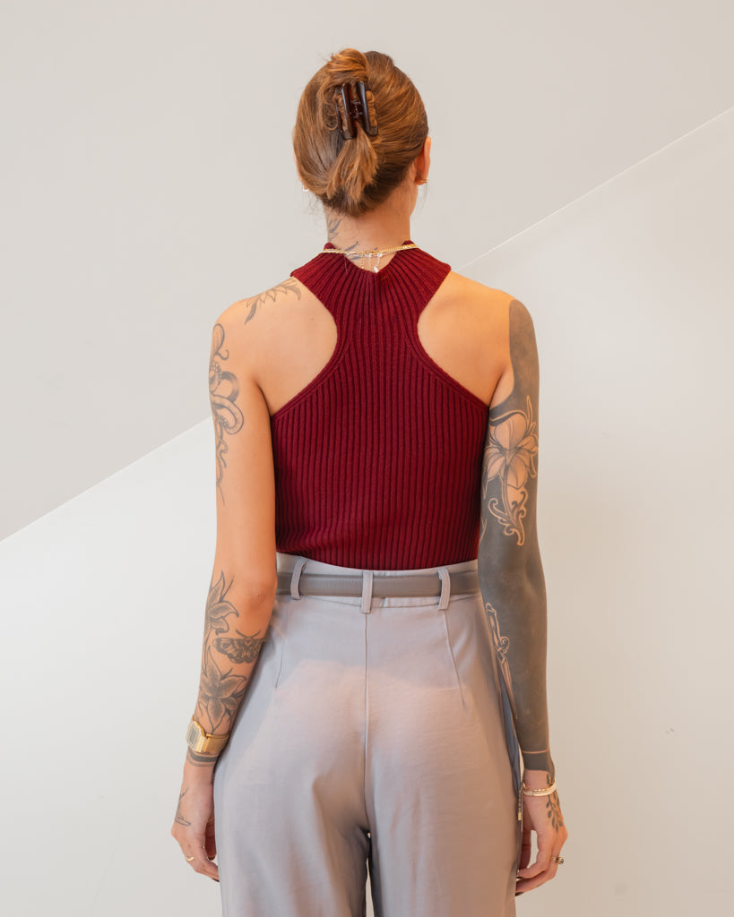 Blusa Tricot Gabriela - Decote Orgânico Cavado