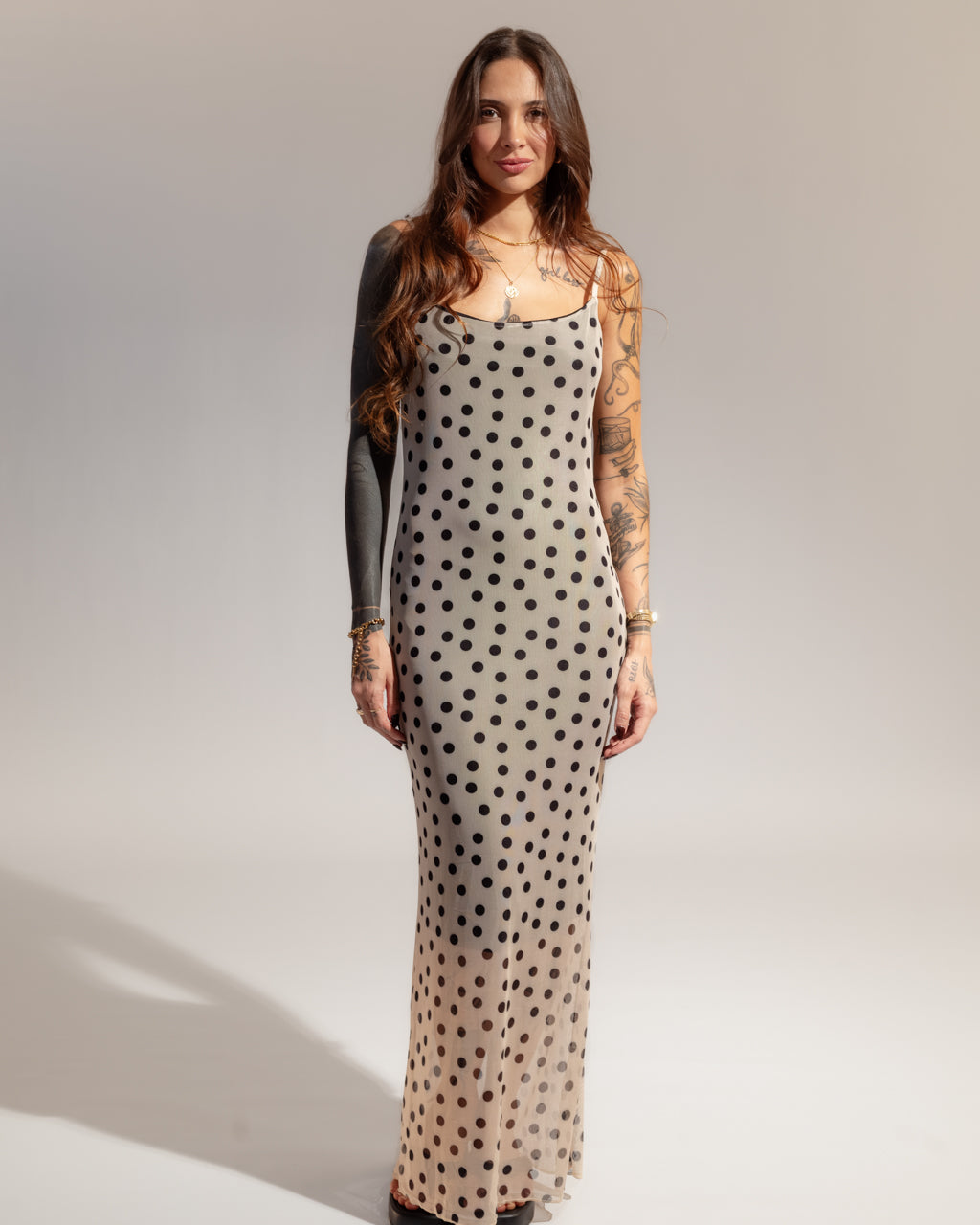 Vestido Longuete em Tule Poá