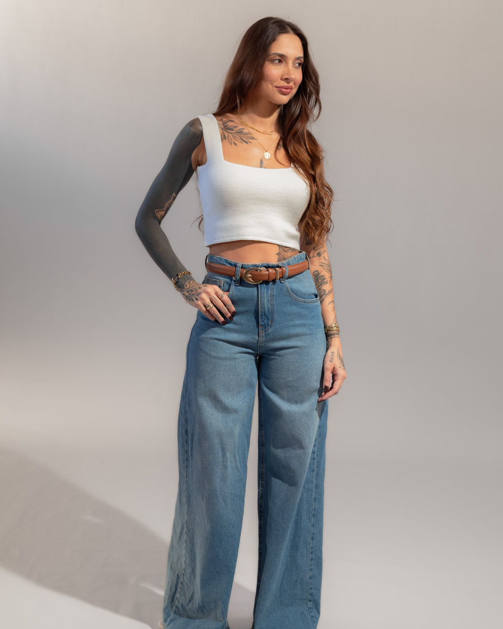 Top Reto Lisa em Tricot