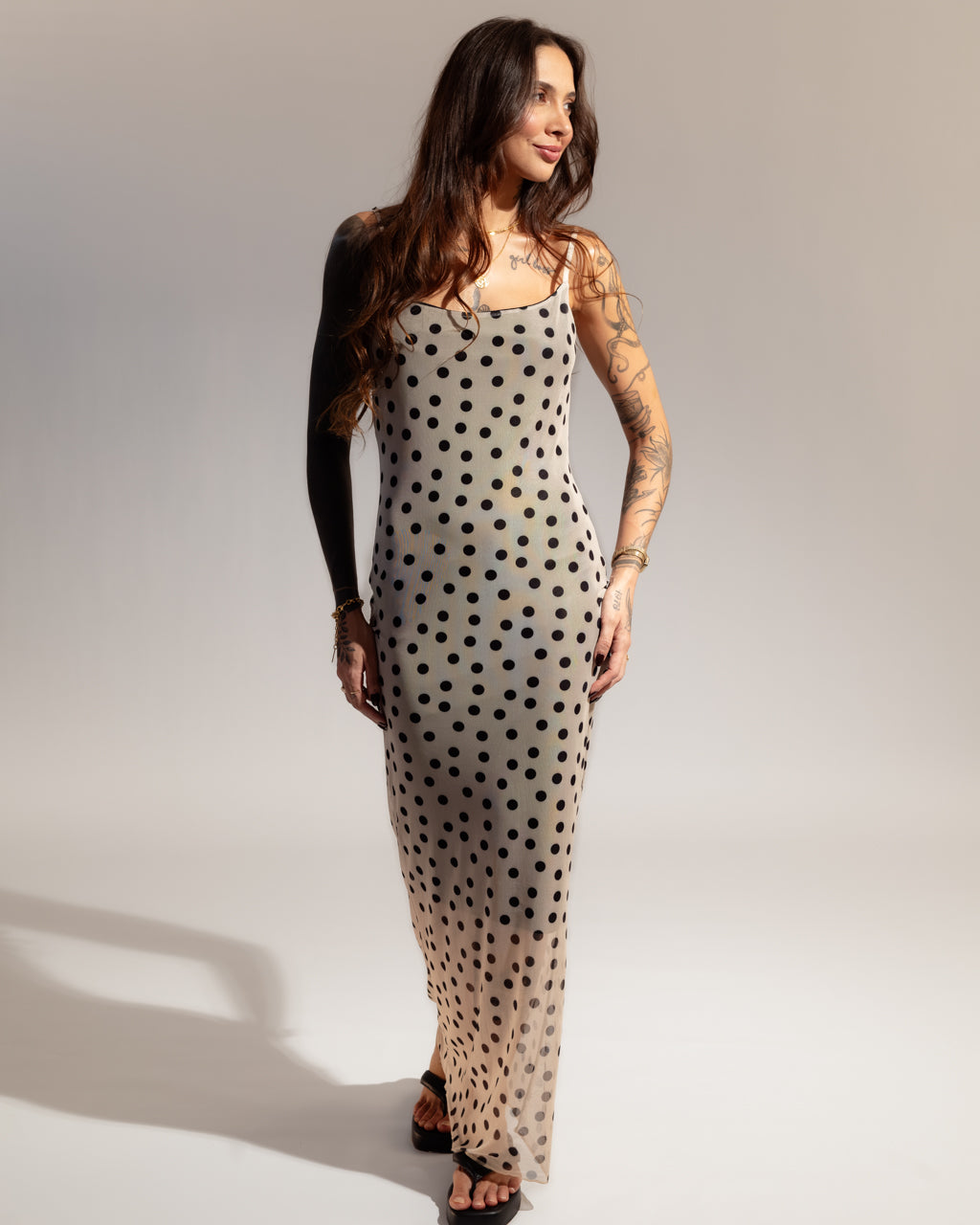 Vestido Longuete em Tule Poá