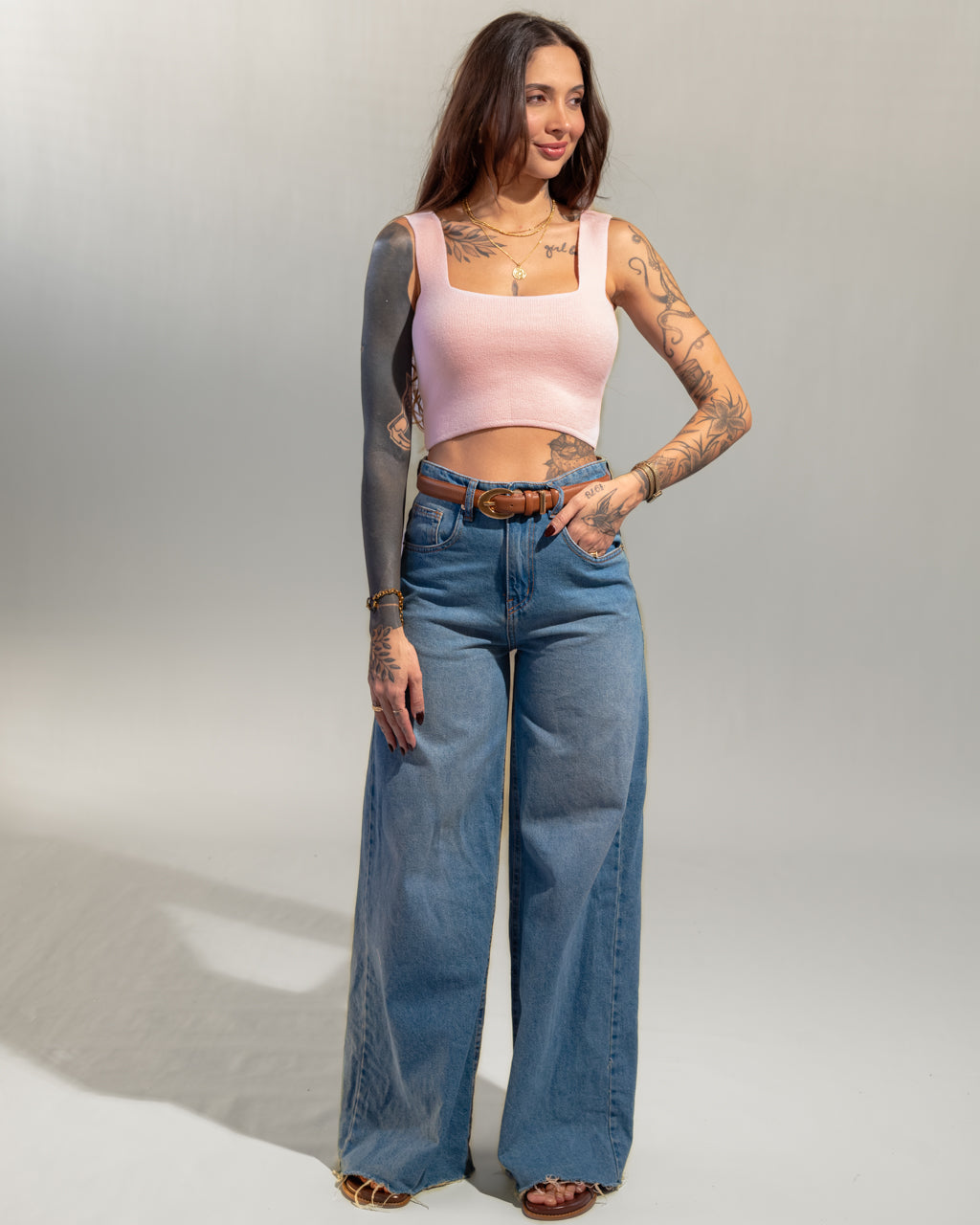 Top Reto Lisa em Tricot