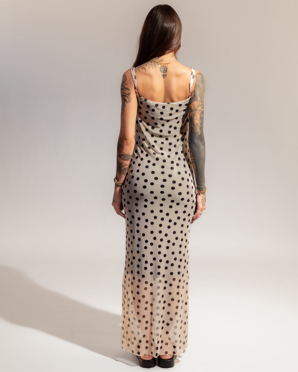 Vestido Longuete em Tule Poá