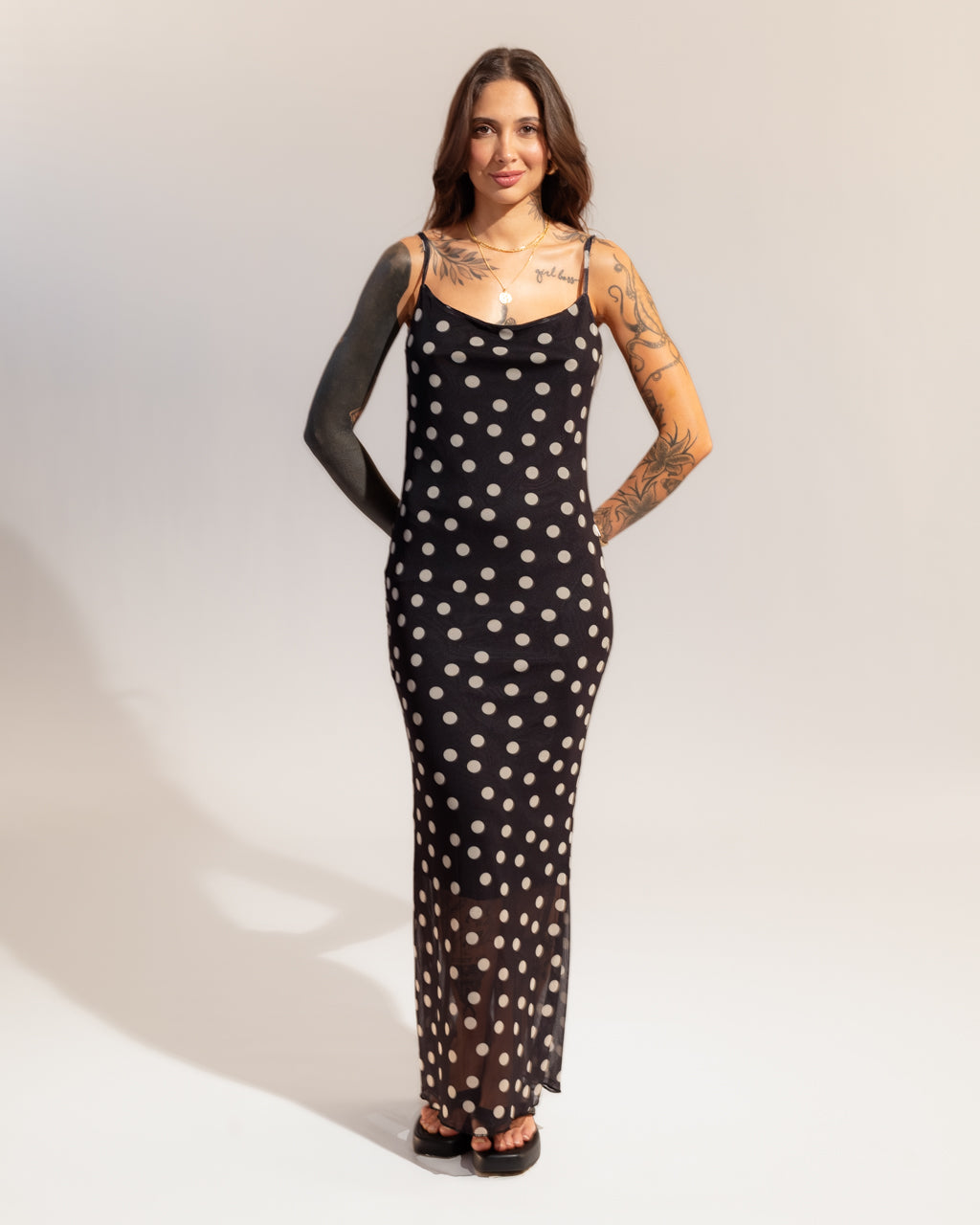 Vestido Longuete em Tule Poá