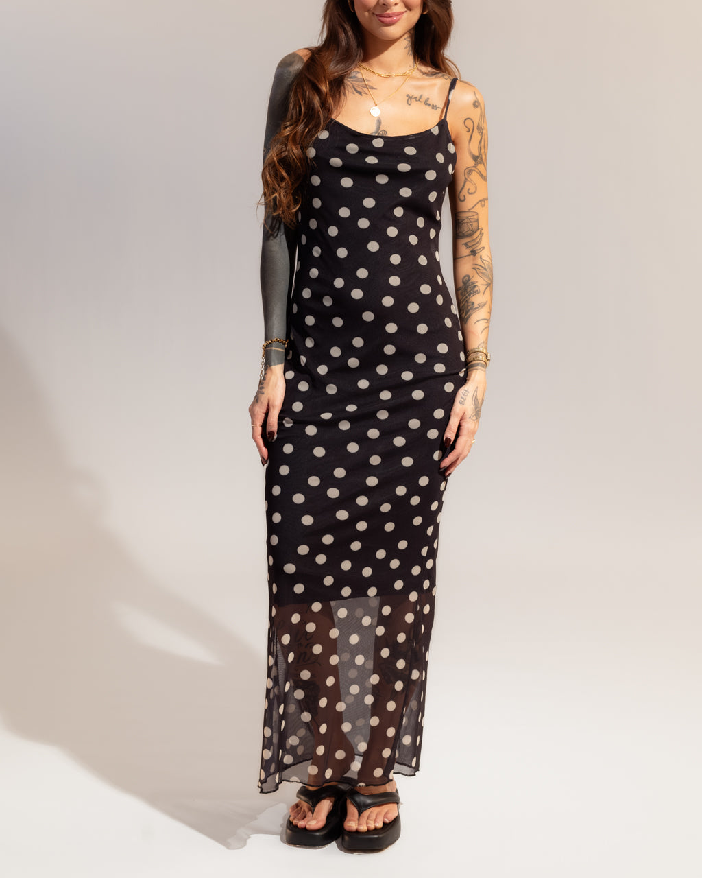 Vestido Longuete em Tule Poá