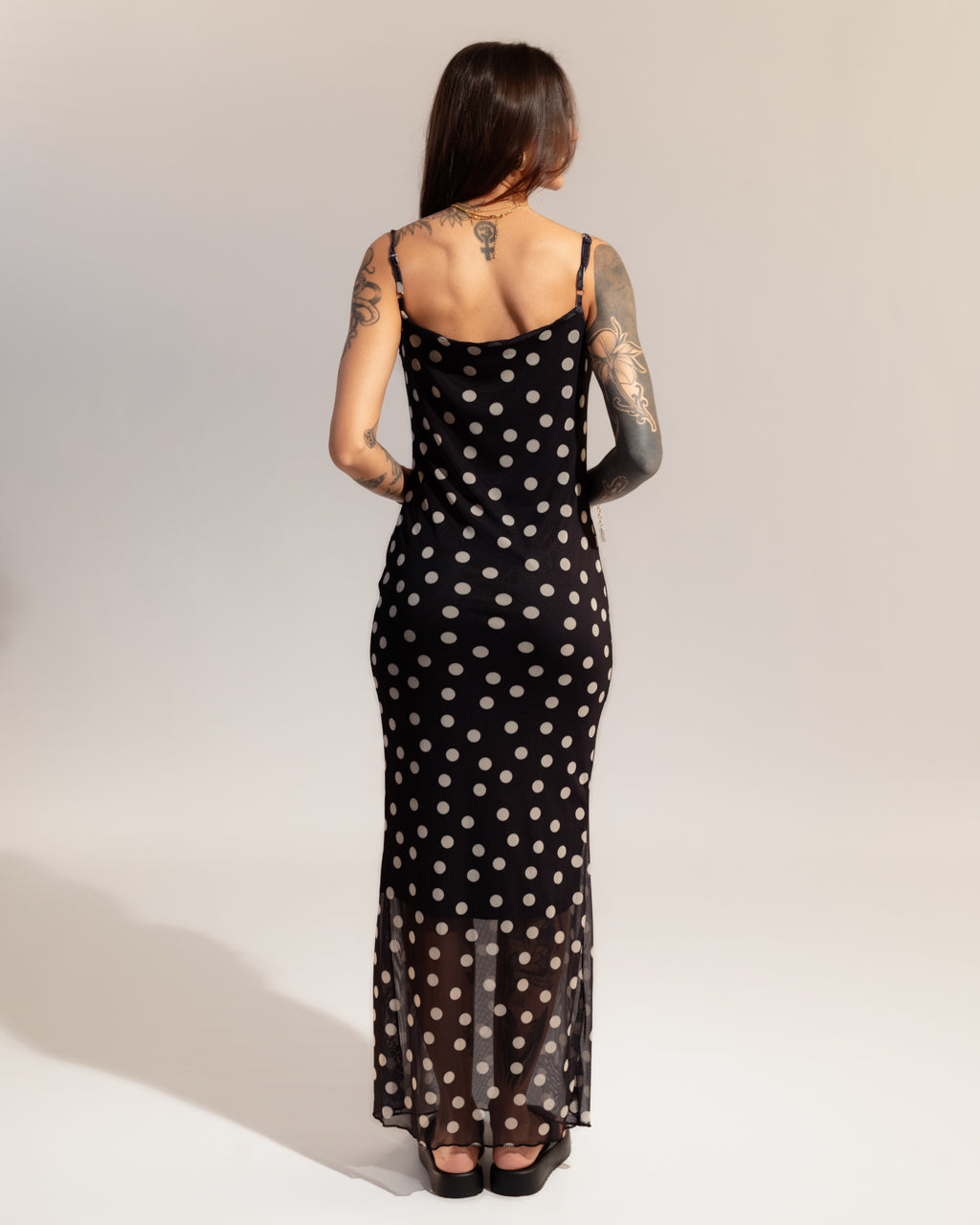 Vestido Longuete em Tule Poá