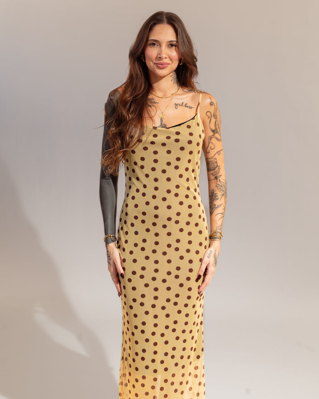 Vestido Longuete em Tule Poá