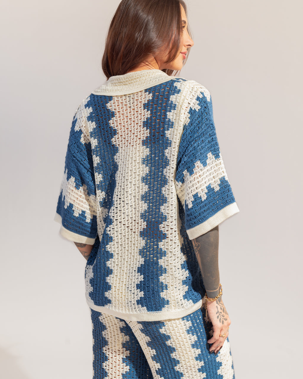 {PRÉ-VENDA} Conjunto Calça + Camisa em Tricot - Mykonos
