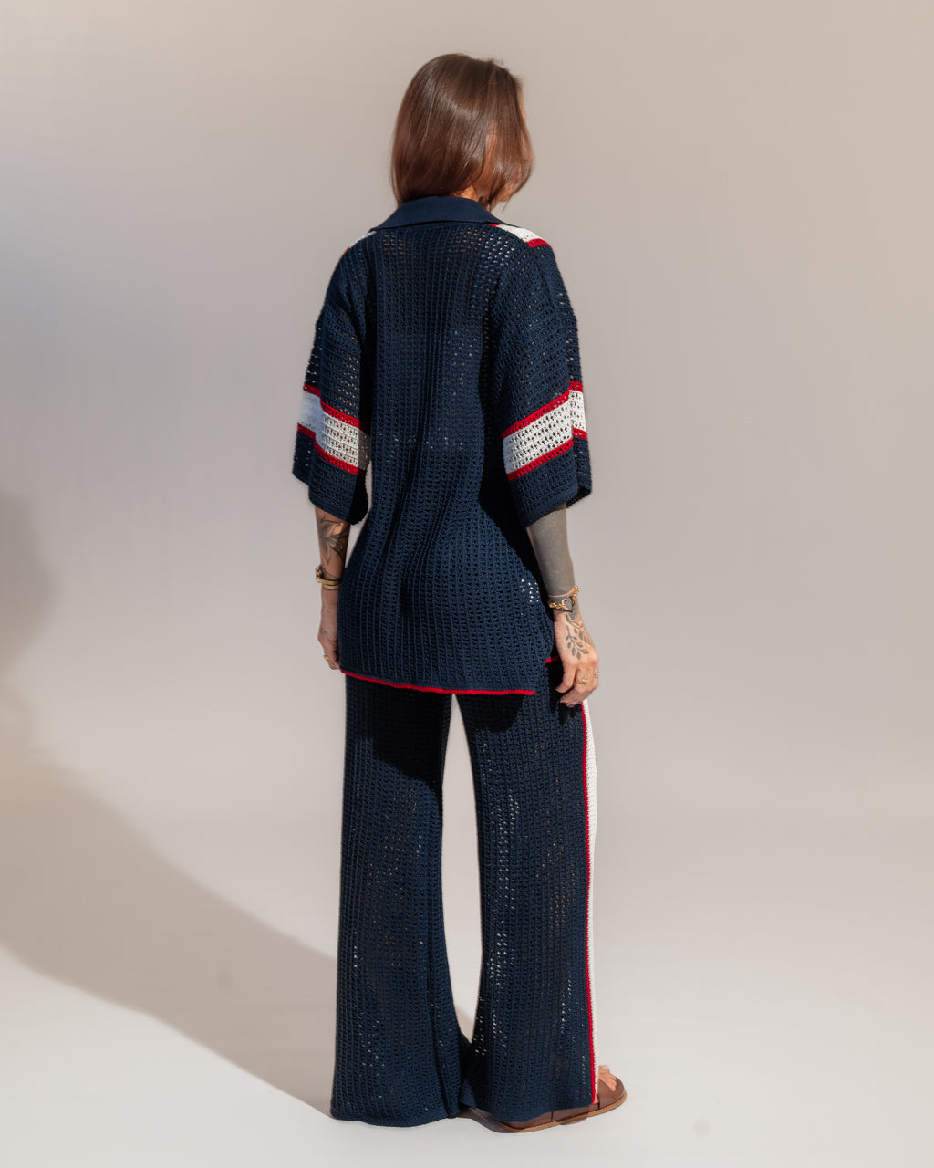 Conjunto em Tricot Navy - Calça + Camisa